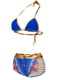 Роздільний золотаво-синій купальник: бюстгальтер та труси-шорти | 6041992 | фото 3