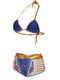 Раздельный золотисто-синий купальник: бюстгальтер и трусы-шорты | 6041994 | фото 3