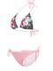 Роздільний купальник: різнокольоровий бюстгальтер з яскравим принтом та рожеві труси | 6042049 | фото 3