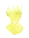 Желтый слитный купальник открытый по бокам | 6042057 | фото 2