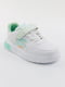 Кросівки біло-зелені з принтом | 6045398