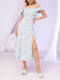 Сукня А-силуету оливкового кольору з квітковим принтом | 6045069