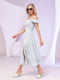 Платье А-силуэта оливкового цвета с цветочным принтом | 6045069 | фото 2