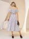 Платье А-силуэта белое с принтом | 6045071 | фото 3