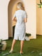 Сукня-футляр оливкового кольору з квітковим принтом | 6045097 | фото 3
