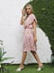 Платье А-силуэта розовое с цветочным принтом | 6045103 | фото 2
