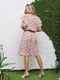 Платье А-силуэта розовое с цветочным принтом | 6045103 | фото 3