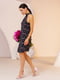 Сукня А-силуету чорна з квітковим принтом | 6045131 | фото 2