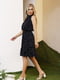 Сукня А-силуету чорна у горох | 6045137 | фото 2