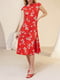 Сукня А-силуету червона з квітковим принтом | 6045138