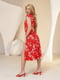 Сукня А-силуету червона з квітковим принтом | 6045138 | фото 2