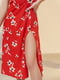 Сукня А-силуету червона з квітковим принтом | 6045138 | фото 4