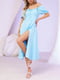 Сукня А-силуету блакитна | 6045141