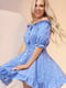 Платье А-силуэта голубое в горох | 6045144 | фото 4