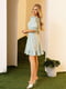Платье А-силуэта мятного цвета в горох | 6045145 | фото 2