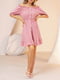 Платье А-силуэта розовое в горох | 6045146