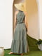 Платье А-силуэта цвета хаки в горох | 6045149 | фото 3