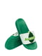 Шлепанцы зелено-белые с принтом | 6047770 | фото 2