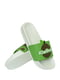 Шлепанцы бело-зеленые с принтом | 6047771 | фото 2