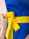Платье А-силуэта сине-желтое | 6048044 | фото 5