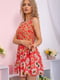 Сукня А-силуету червона з квітковим принтом | 6048045 | фото 3