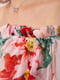 Платье А-силуэта красно-розовое с цветочным принтом | 6048046 | фото 5