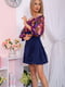 Платье А-силуэта сине-фиолетовое с цветочным принтом | 6048048 | фото 4
