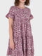 Сукня А-силуету бузкова з квітковим принтом | 6048796 | фото 3
