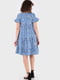 Платье А-силуэта голубое с цветочным принтом | 6048797 | фото 2