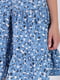 Платье А-силуэта голубое с цветочным принтом | 6048797 | фото 4