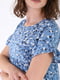 Платье А-силуэта голубое с цветочным принтом | 6048797 | фото 5
