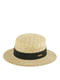Шляпа соломенного цвета с черной лентой | 6044211