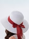 Капелюх білий з червоною стрічкою | 6044161 | фото 2