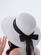 Шляпа белая с черной лентой | 6044163 | фото 2