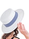 Шляпа белая с серой лентой | 6044192 | фото 2