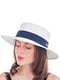 Шляпа белая с синей лентой | 6044193 | фото 2