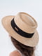 Шляпа соломенного цвета с черной лентой | 6044204 | фото 4
