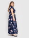 Платье А-силуэта синее с цветочным принтом | 5108916 | фото 3