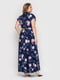 Платье А-силуэта синее с цветочным принтом | 5108916 | фото 4