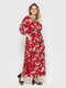 Сукня А-силуету червона з квітковим принтом | 6052859 | фото 2