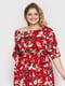 Платье А-силуэта красное с цветочным принтом | 6052859 | фото 5