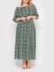 Сукня А-силуету зелена з квітковим принтом | 6052860