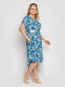 Сукня А-силуету блакитна з квітковим принтом | 6052882 | фото 5
