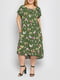 Сукня А-силуету зелена з квітковим принтом | 6052883