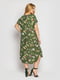 Платье А-силуэта зеленое с цветочным принтом | 6052883 | фото 3