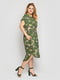 Платье А-силуэта зеленое с цветочным принтом | 6052883 | фото 5