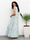Платье А-силуэта оливковое с цветочным принтом | 6054641 | фото 2