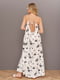 Платье А-силуэта белое с цветочным принтом | 6054650 | фото 3