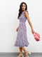 Платье А-силуэта голубое с цветочным принтом | 6054653 | фото 2