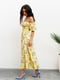 Сукня А-силуету жовта з квітковим принтом | 6054703 | фото 2